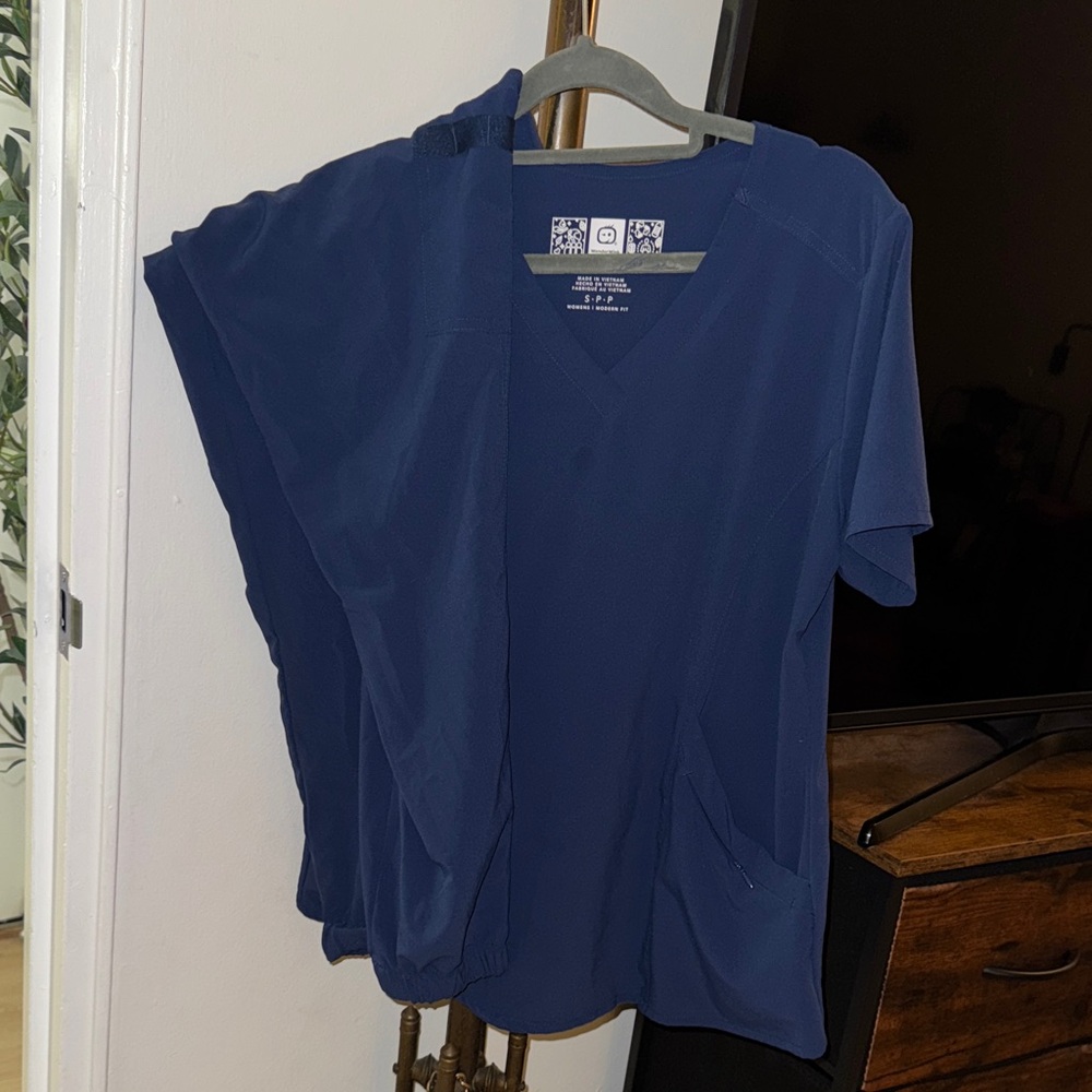 Blue V-Neck Scrub set